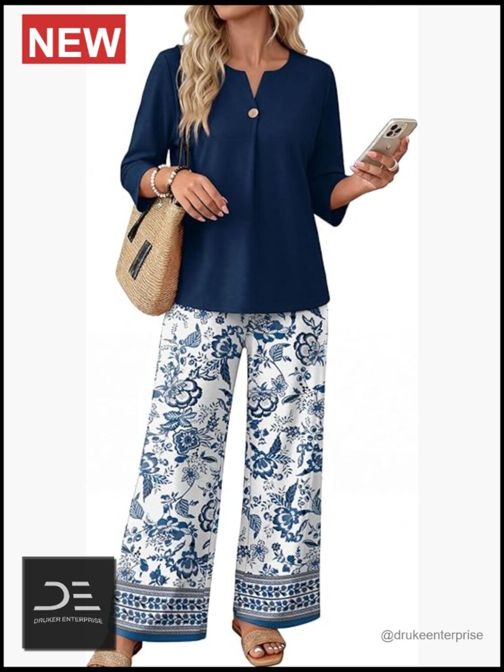 Two Piece Lounge Sets for Women 3/4 Sleeve Casual Travel Outfits